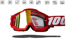 Очки мотокросс 100% red frame 