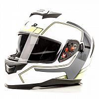 Шлем HIZER J5318 #2 white/yellow (2 визора) L