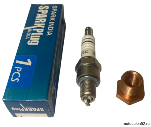 Ремкомплект головки цилиндра (ввертыш+свеча зажигания A7TC) мопеда, питбайка, скутера  фото 3