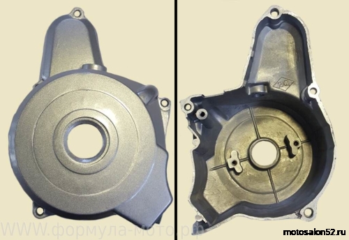 Крышка двигателя левая Альфа,Дельта (2 кат. круглое окно) 