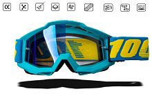 Очки мотокросс 100% light blue frame 
