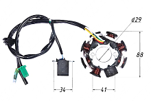 Статор генератора 157 QMJ 8 катушек ф.3к.*2 провода 