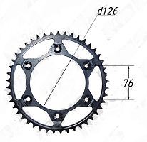 Звезда задняя (520-41Т) (6x76) d-126mm KAYO K6,T2,T6 стальная SM-PARTS  